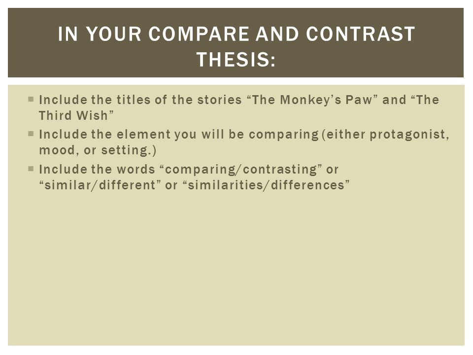 Good thesis statements comparing contrasting